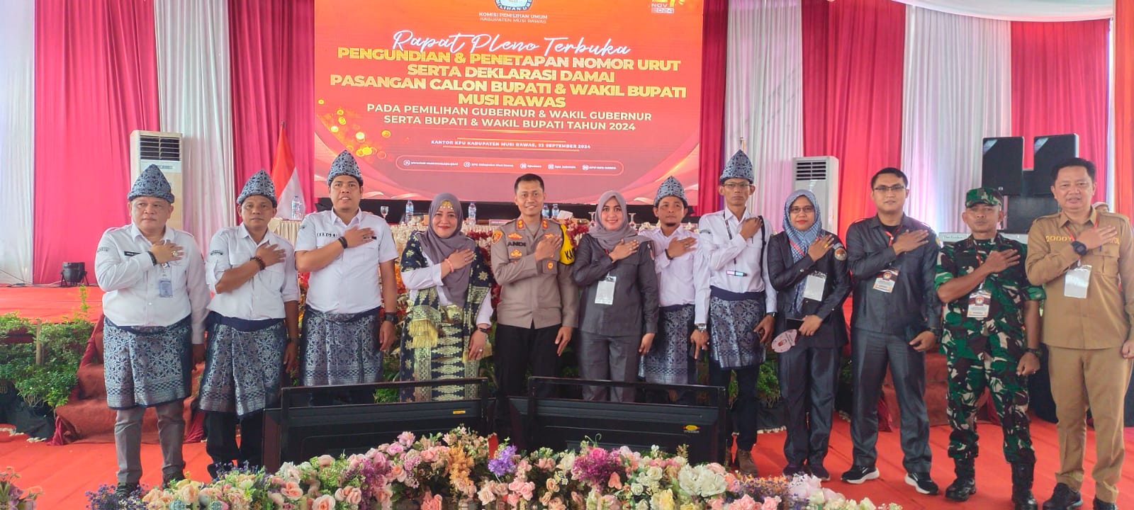 PENETAPAN DAN PENGUNDIAN NOMOR URUT CALON BUPATI DAN WAKIL BUPATI MUSI RAWAS PEMILIHAN SERENTAK TAHUN 2024